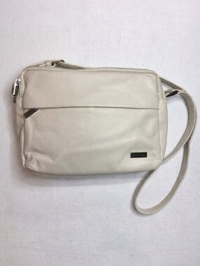 Wilsons Leather Pelle Studio Cream Leather Crossbody Bag Small Shoulder Purse